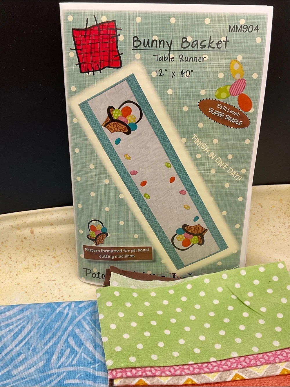 Bunny Basket Table runner Kit NEW Instructions Fabric Patch Abilities